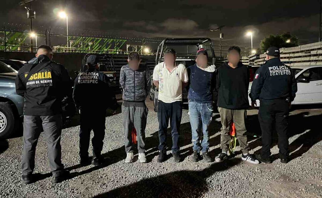 Los detenidos, identificados como Jesús “N”, Martín Alejandro “N”, Alexander “N” y Daniel Antuan “N”. Foto: Especial