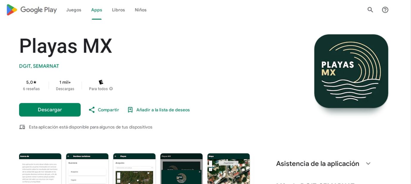 Playas MX busca facilitar decisiones responsables durante vacaciones en zonas costeras. Foto: Google Play Store