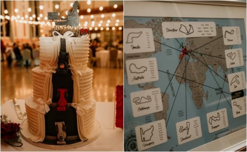 Pareja celebra boda con temática de la Fórmula 1 y se vuelven viral