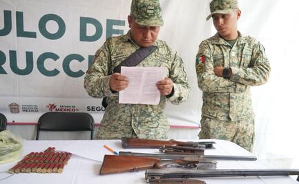 Canje de armas suma 218 armas y 353 granadas entregadas en Edomex; incluyen intercambio de juguetes bélicos