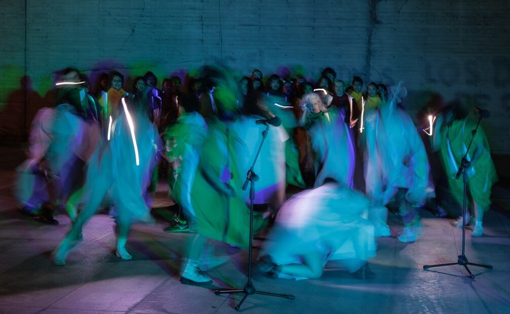 Las tesis presentaron su nuevo performance en el Centro Cultural Digital. Foto: Yaretzy M. Osnaya | EL UNIVERSAL