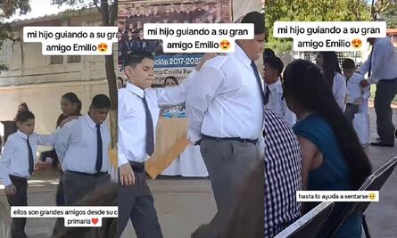 Niño ayuda a su mejor amigo, ciego, para que no se pierda el vals de graduación