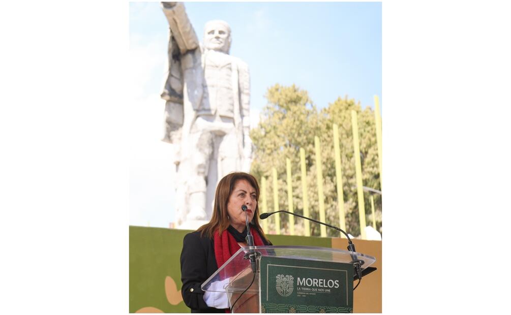 La Gobernadora de Morelos reconoció a este ícono de la historia de México durante la independencia (24/01/2025). Foto: Especial