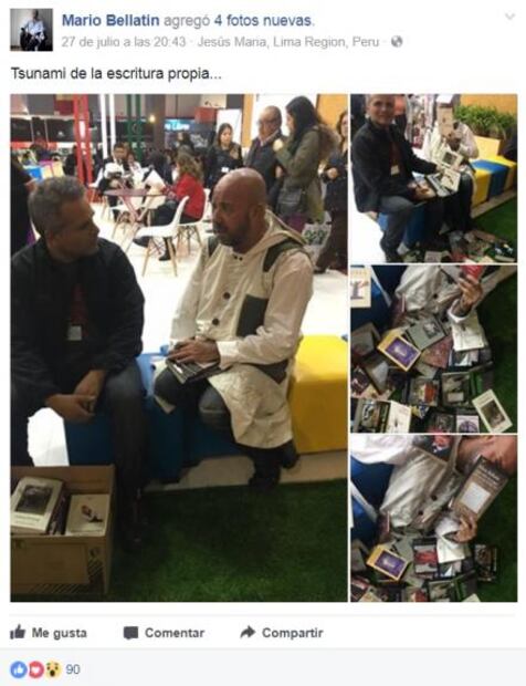 Mario Bellatin firmó más de 30 libros a admirador