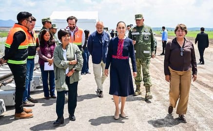 Claudia Sheinbaum y Delfina Gómez recorren obras del Tren México-Pachuca; contará con pasarela elevada que conectará con el Tren Felipe Ángeles