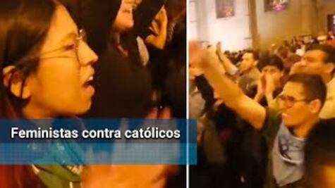 Católicos se manifestaron en contra de las feministas y "un violador en tu camino" en Lima, Perú