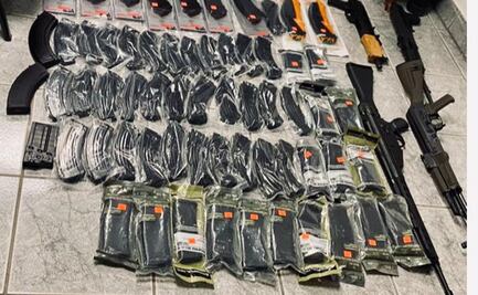 Decomisan en Sonora y Baja California mil 148 cartuchos, 109 cargadores y 8 armas de fuego