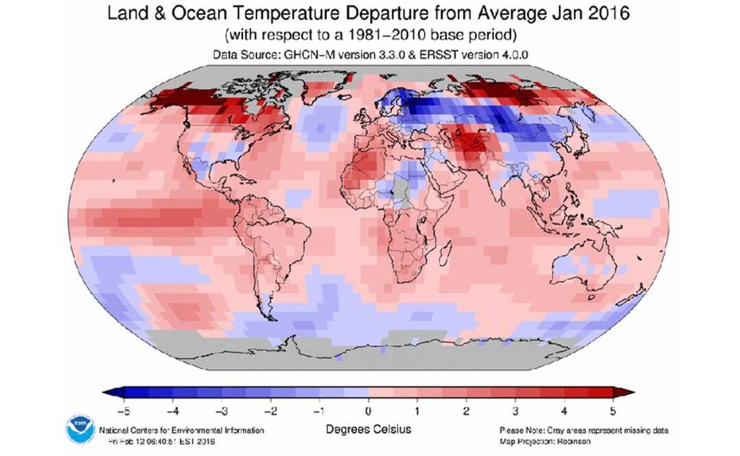 La NOAA ofreció estadísticas que muestran evidencia del incremento consecuente del promedio global de temperatura. (FOTO: NOAA)