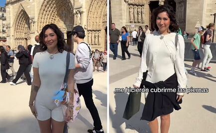 Influencer mexicana acusa rechazo en catedral de Notre Dame por su "outfit"; "ojalá fuera broma"