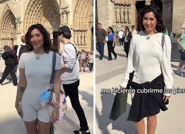 Influencer mexicana acusa rechazo en catedral de Notre Dame por su "outfit"; "ojalá fuera broma"