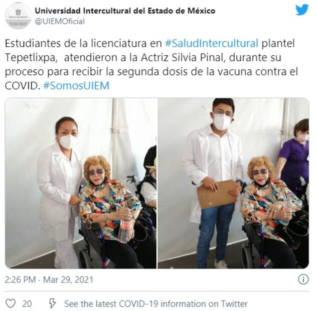 Pedro Sola recibe la segunda dosis de vacuna contra el Covid-19