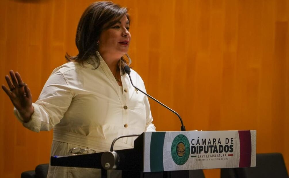 La diputada federal Meggie Salgado Ponce llama a morenistas a votar contra dictamen legislativo que protege a Cuauhtémoc Blanco (24/03/2025). Foto: Especial