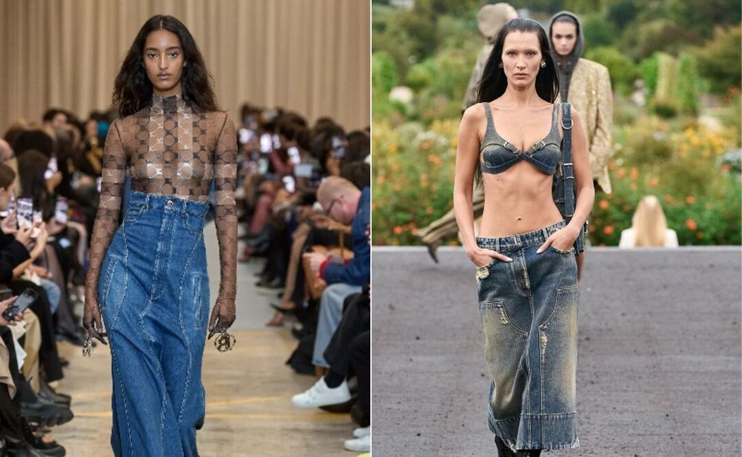 Las faldas de mezclilla largas se llevarán mucho en primavera / Foto: Burberry / Instagram @givenchy