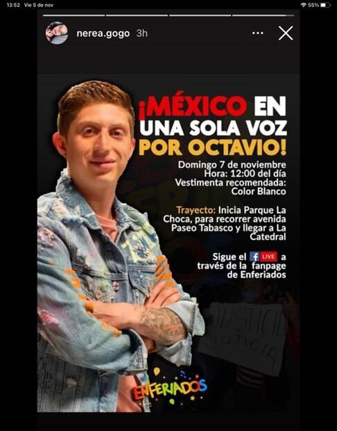 Novia de Octavio Ocaña convoca a marcha en Tabasco para exigir justicia por la muerte del actor