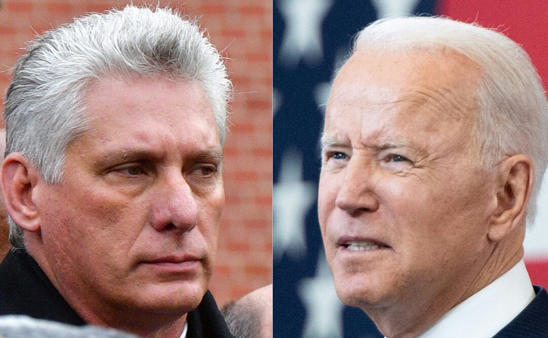 El presidente de Cuba, Miguel Díaz-Canel, y el de Estados Unidos, Joe Biden. Foto: AFP