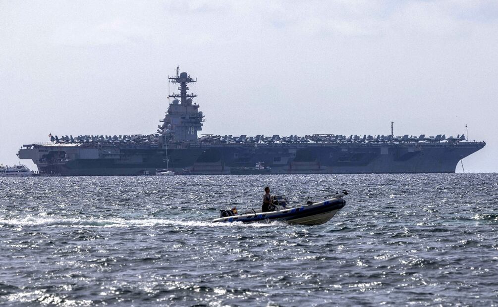 El Pentágono anunció este viernes el despliegue del portaaviones Gerald Ford, el mayor de la flota estadounidense, en el mar Caribe, en medio de la tensión con Venezuela por los ataques militares contra lanchas al parecer cargadas con drogas. Foto: EFE/Archivo