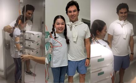 Checo Pérez sorprende en el hospital a pequeña aficionada que lucha ante una dura enfermedad