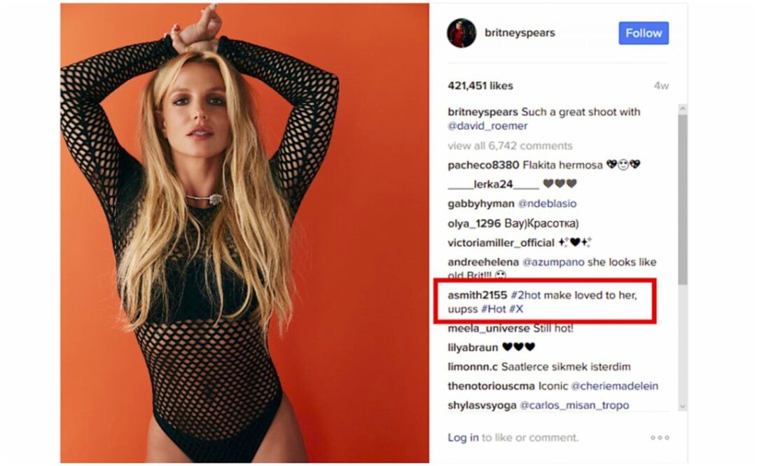 ESET encontró que el malware utilizado por los hackers había estado recibiendo instrucciones a través de un comentario aparentemente inofensivo en las fotos de Britney Spears
