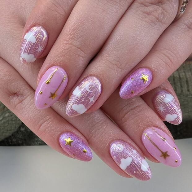 Puedes incorporar lunas y estrellas. Foto: Especial. Instagram @upliftnailbar