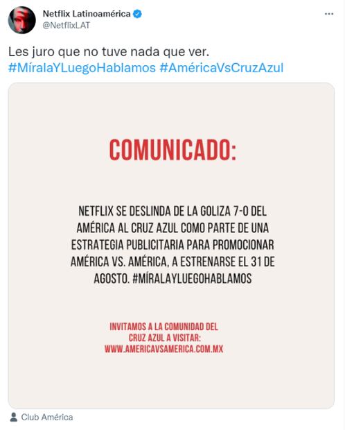 Netflix también se burla de Cruz Azul por su goleada ante América