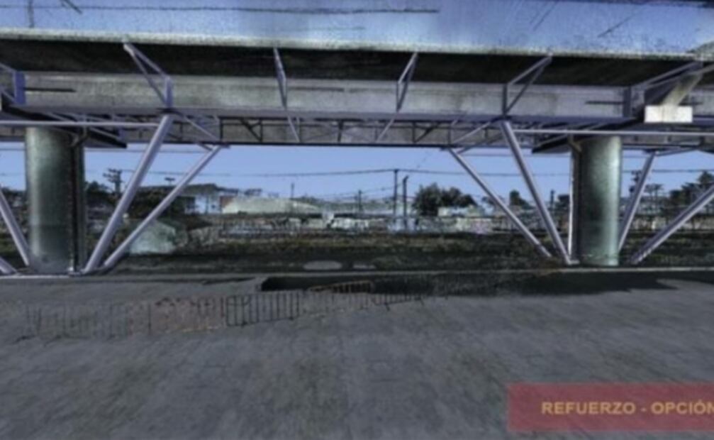 Así son los puntales metálicos para reforzar tramo metálico de la Línea 12