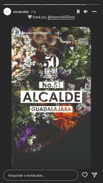 Seis mexicanos ocupan un lugar -del 51 al 100- en la nueva lista de los 50 Best 