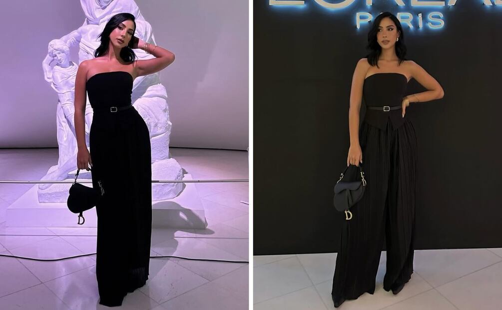 El total black puede ser con pantalones anchos, pero también con maxifalda. Foto: Instagram @oficialmariachacon