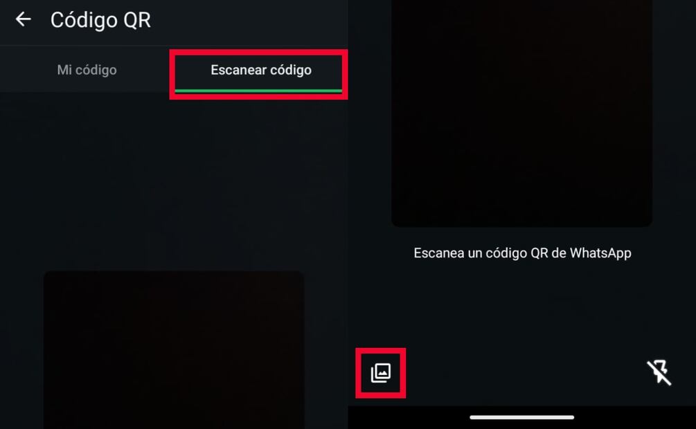 Código QR de WhatsApp. Imagen: captura de pantalla