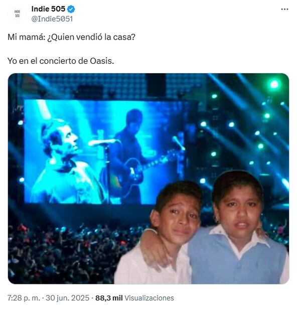 Memes de los fans de Oasis. Foto: X