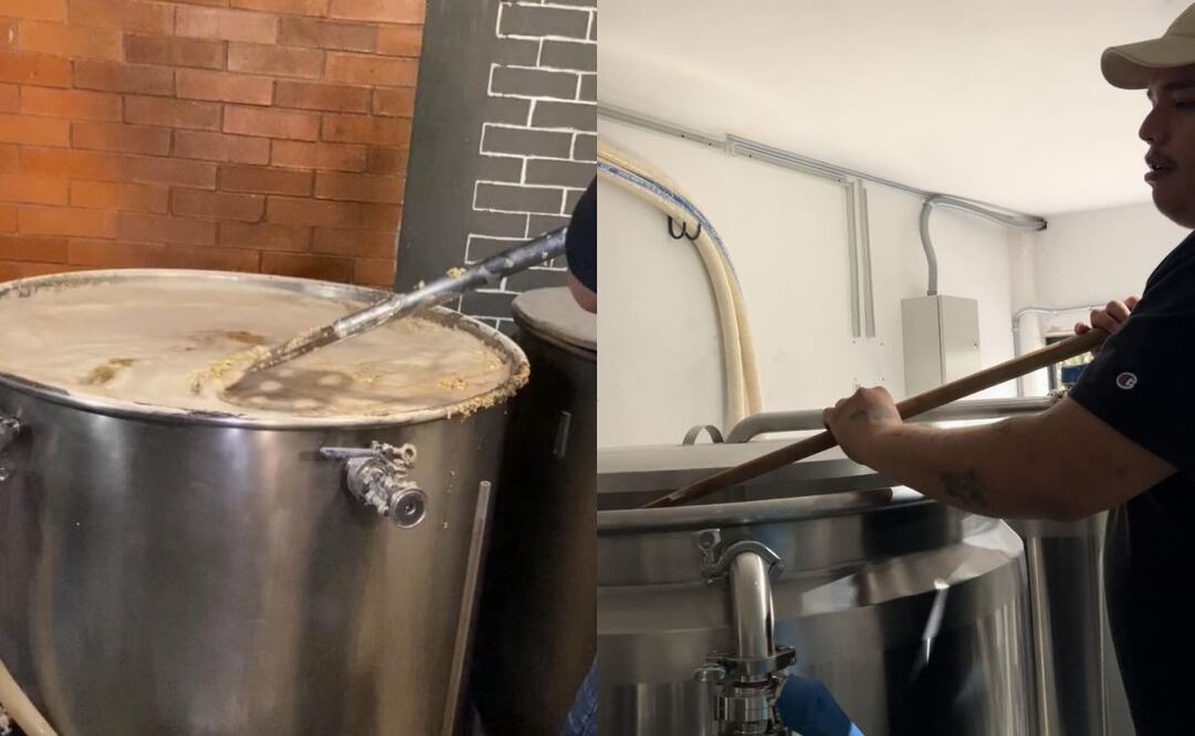 Efraín García Mora, asistente de producción en cervecería Sinestesia y creador de su propia cerveza llamada “cerveza grabada”. Foto: Cortesía Andy Romero y Efraín García, Sinestesia.