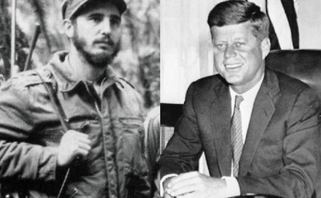 Fidel Castro, líder de la revolución cubana y John Kennedy, presidente de EU entre 1961 y 1963, ambos símbolos de la Guerra Fría. Foto: Archivo EL UNIVERSAL 