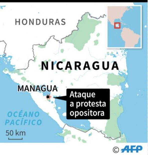 Reportan un muerto tras ataque a marcha contra el presidente de Nicaragua