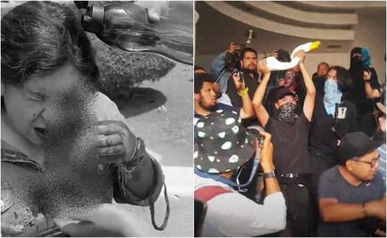 VIDEO: Golpean a madre de estudiante durante manifestación de UAEH; hay otros 2 lesionados