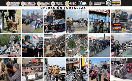 Aseguran más de 2 mil toneladas de autopartes durante Operación Fortaleza entre CDMX y Edomex; hallan 24 vehículos y motores con reporte de robo
