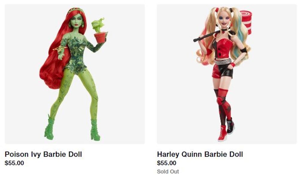 Este es el coste de la Barbie "Harley Quinn y Poison Ivy". Foto: Captura de pantalla