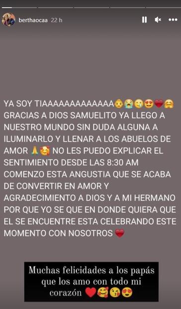Nace Samuel, sobrino del fallecido actor Octavio Ocaña