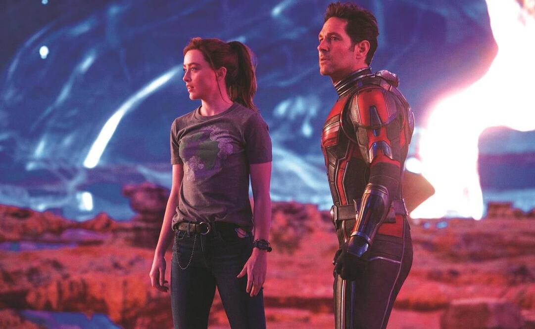 Paul Rudd como Scott Lang / Ant-Man; Kathryn Newton como Cassie Lang, y Evangeline Lilly como Hope Van Dyne / Avispa. Foto: Walt Disney Studios