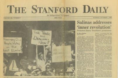 Sheinbaum comparte foto de cuando protestó contra Salinas de Gortari en EU