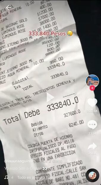 El antro con cuentas de más de 300 mil pesos