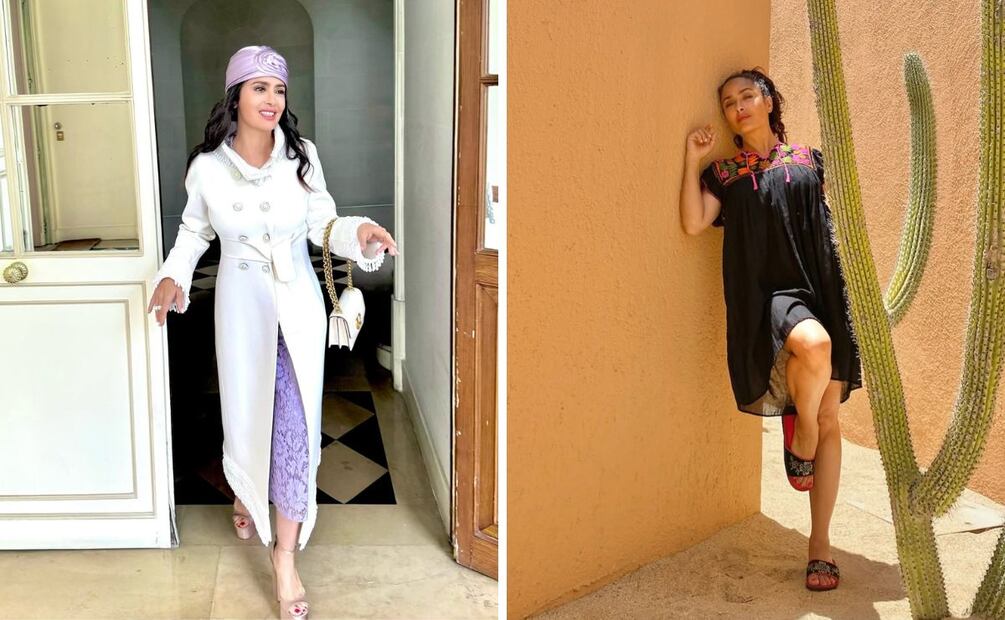 Salma Hayek ha lucido uñas de los pies en rojo y manicura en tonos naturales. Foto: Instagram @salmahayek