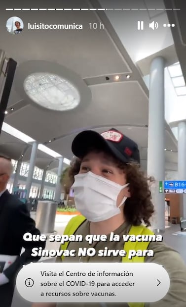 Luisito Comunica no puede ir a Europa porque su papá fue vacunado con Sinovac