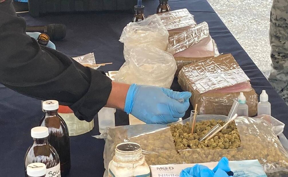 Las autoridades de Nuevo León especificó que las drogas incineradas corresponden a 34 carpetas de investigación diferentes. Foto: especial