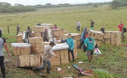 Rapiña a camión cargado con electrodomésticos en Veracruz