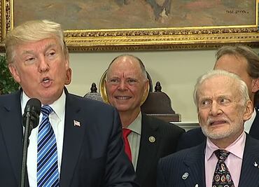 Así reaccionó el astronauta Buzz Aldrin al discurso de Trump sobre el espacio