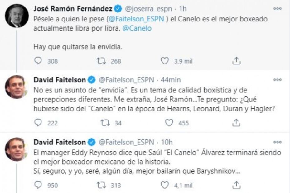 David Faitelson se "engancha" con José Ramón Fernández por culpa del "Canelo"