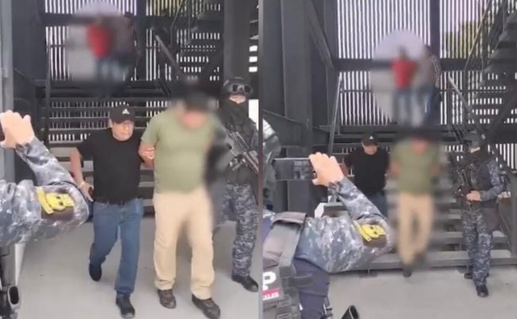 Arresto de los dos agentes de la Fiscalía de Chiapas (04/07/2025). Foto: Especial