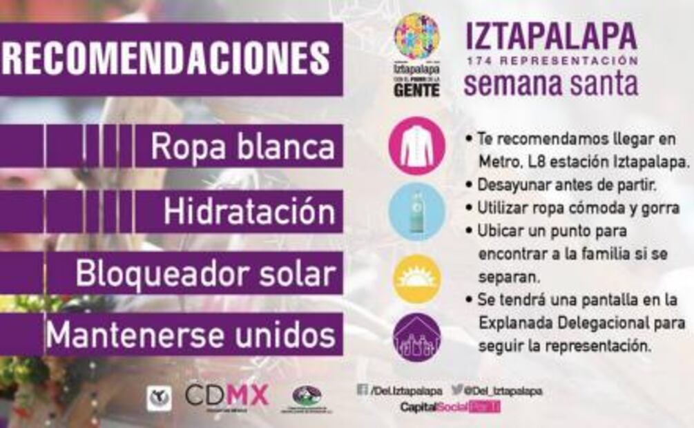 Iztapalapa emite recomendaciones a asistentes a Viacrucis