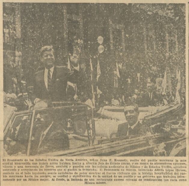 De la emoción por ver a John F. Kennedy en la Ciudad de México, un hombre murió de un infarto