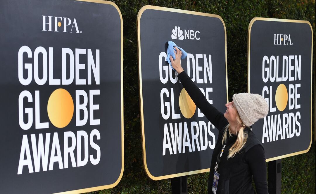 Preparación de los Globos de Oro 2021. Foto: AFP 