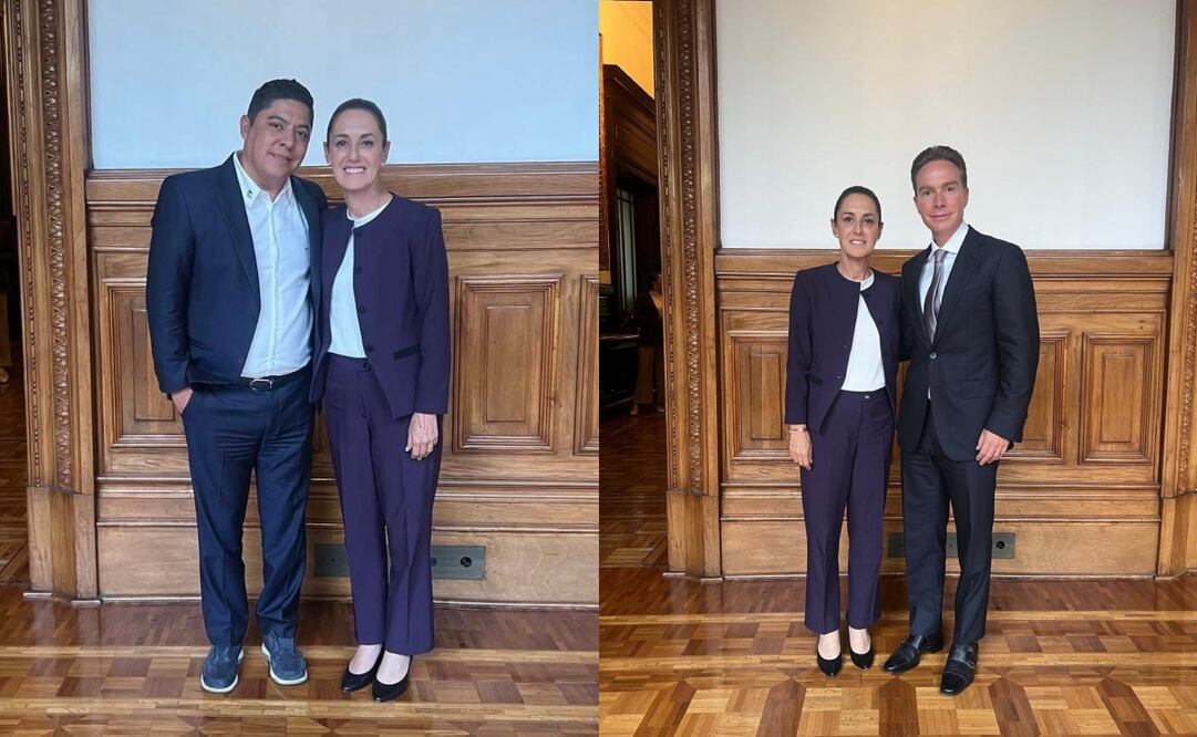 Claudia Sheinbaum se reunió con el gobernador de San Luís Potosí, Ricardo Gallardo, y el senador Manuel Velasco del Partido Verde. Foto: Tomada de X